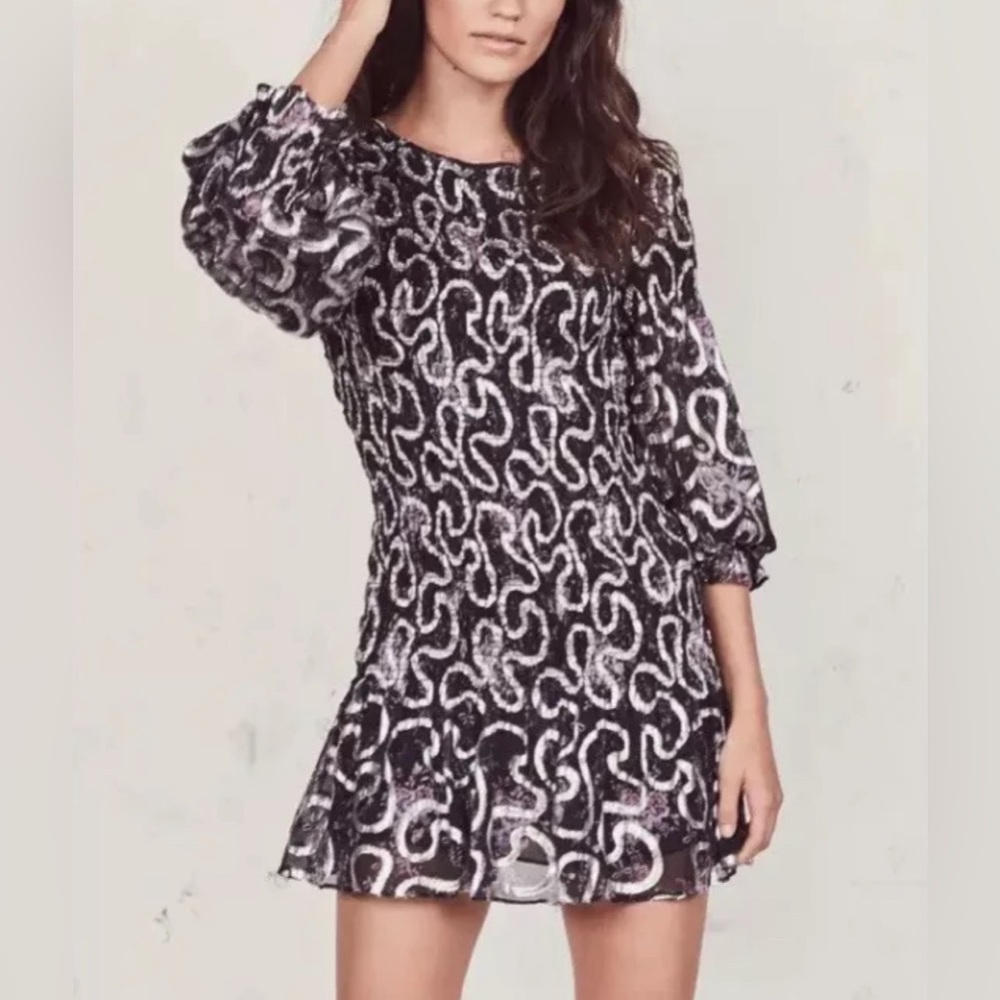 LoveShackFancy‎ Scarlett Chiffon Geometric Mini Dress size medium